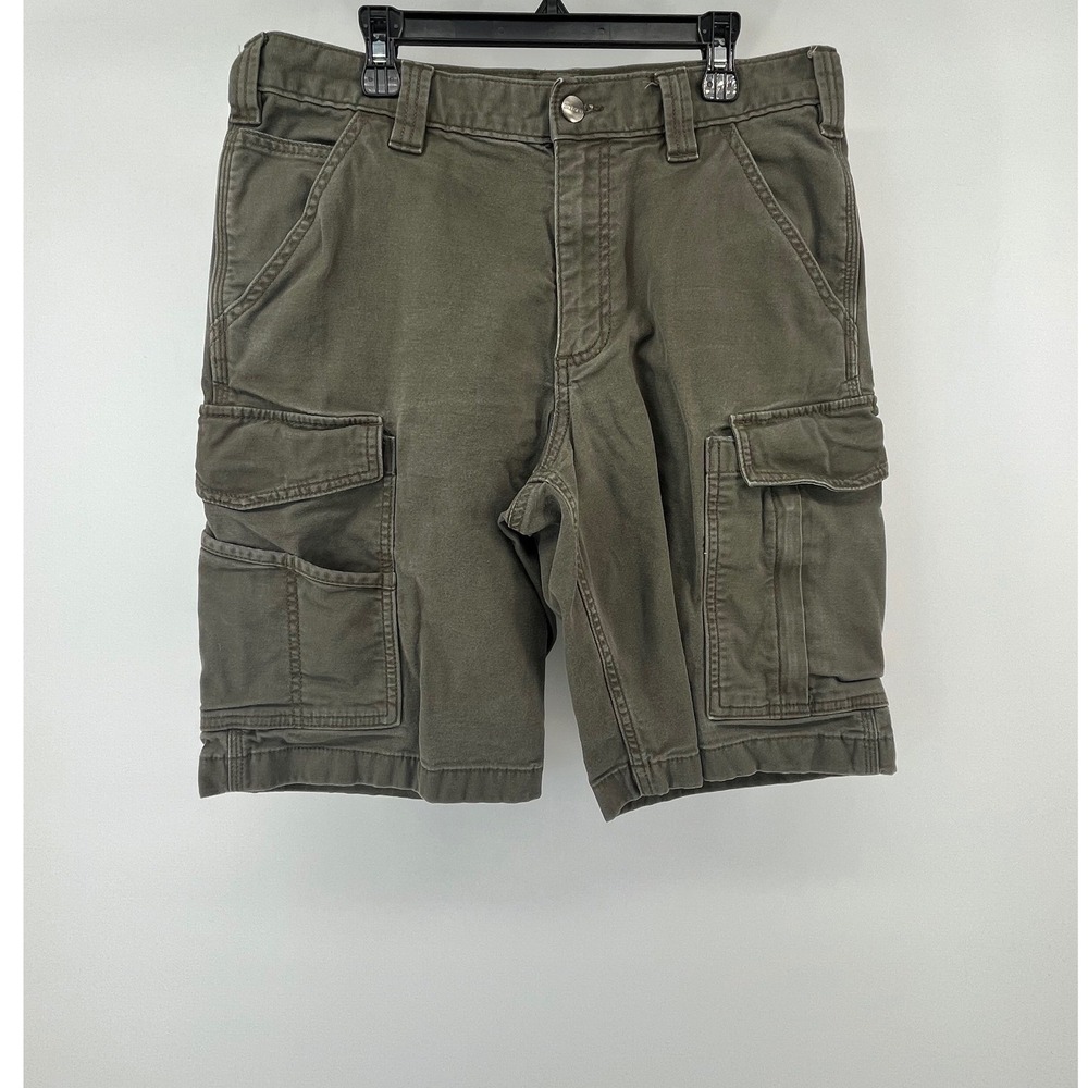 Carhartt Cargo Shorts Mens 32 Green Rugged Flex Relaxed Fit Canvas BS3542-M
